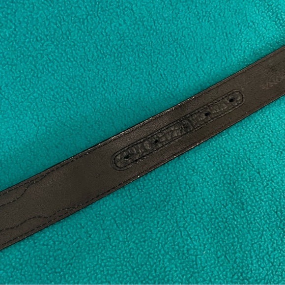 Nocona Black Tooled Leather Belt with Engraved Silver Buckle - Picture 9 of 10